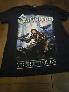 Sabaton Tour to End All Tours 2022 Black T Shirt Men's Size Medium Band Merch